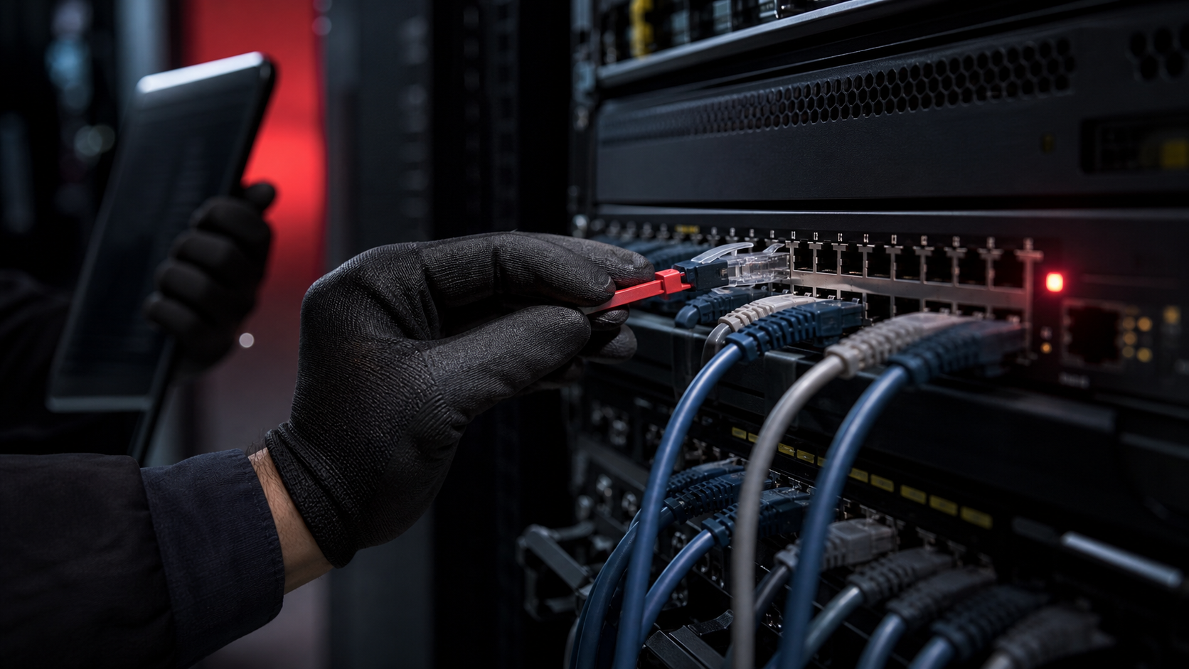 Technik omezuje síťový přístup odpojením označeného kabelu
