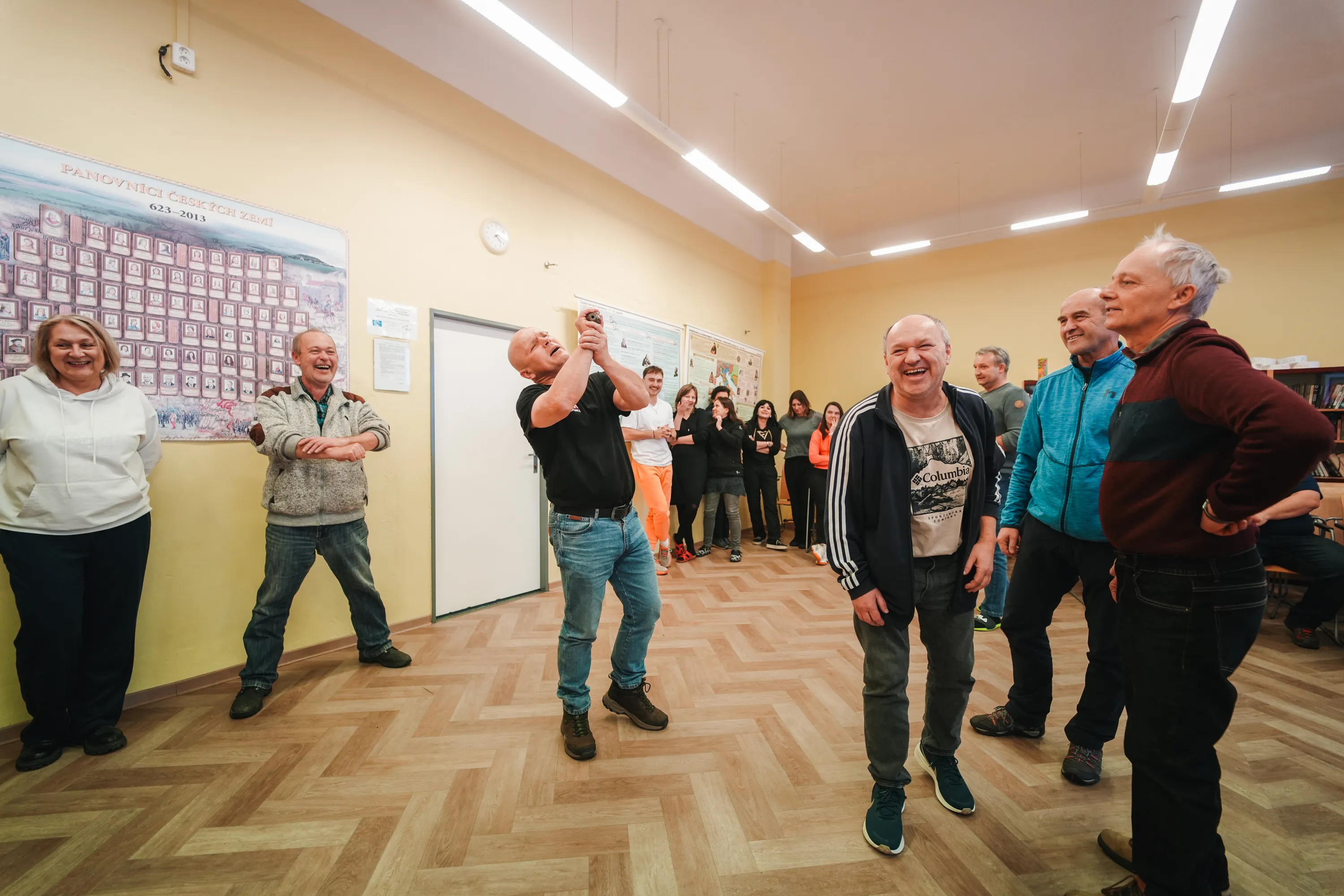 A practical demonstration with training participants at Kralovice secondary school